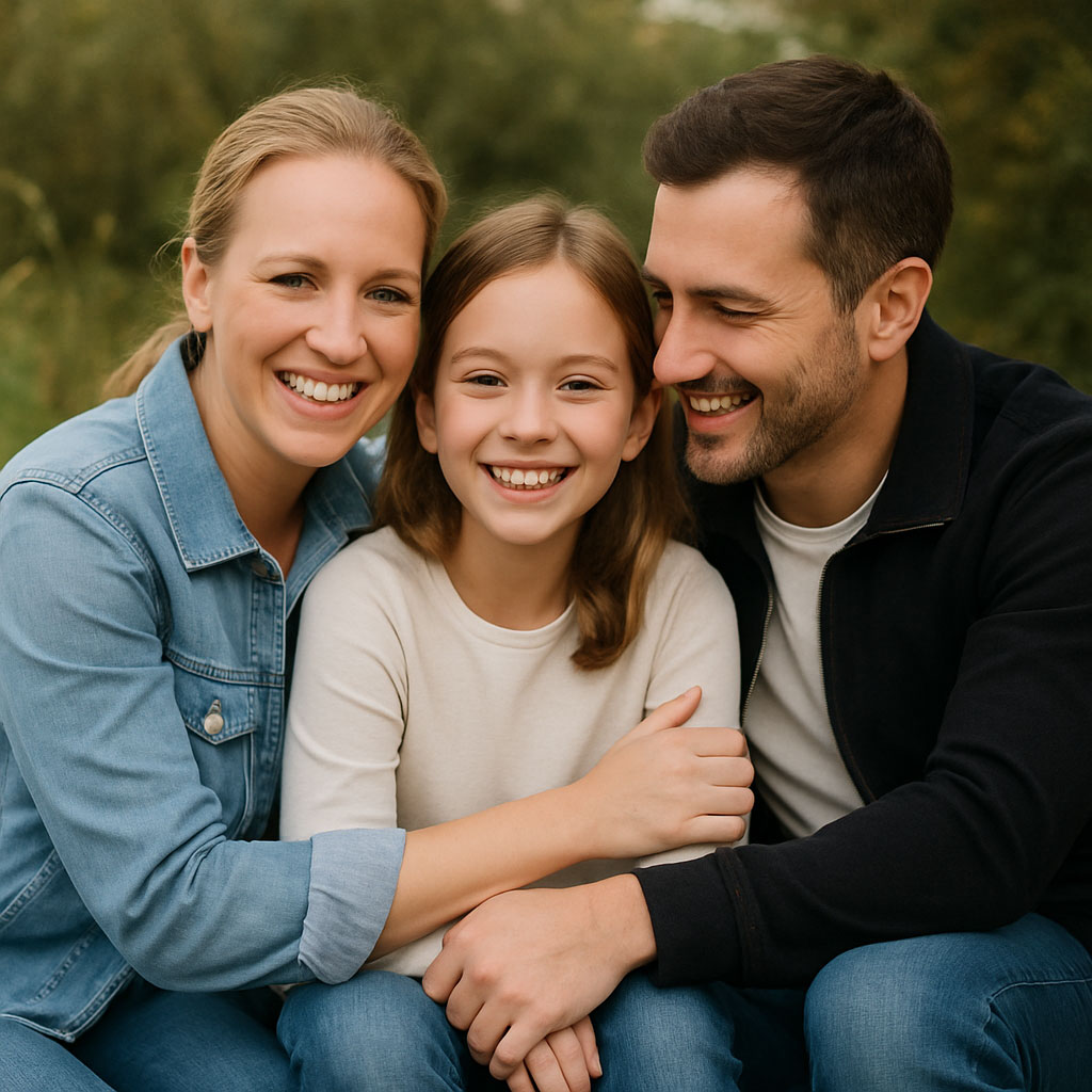 Glückliche Familie - Hintergrund